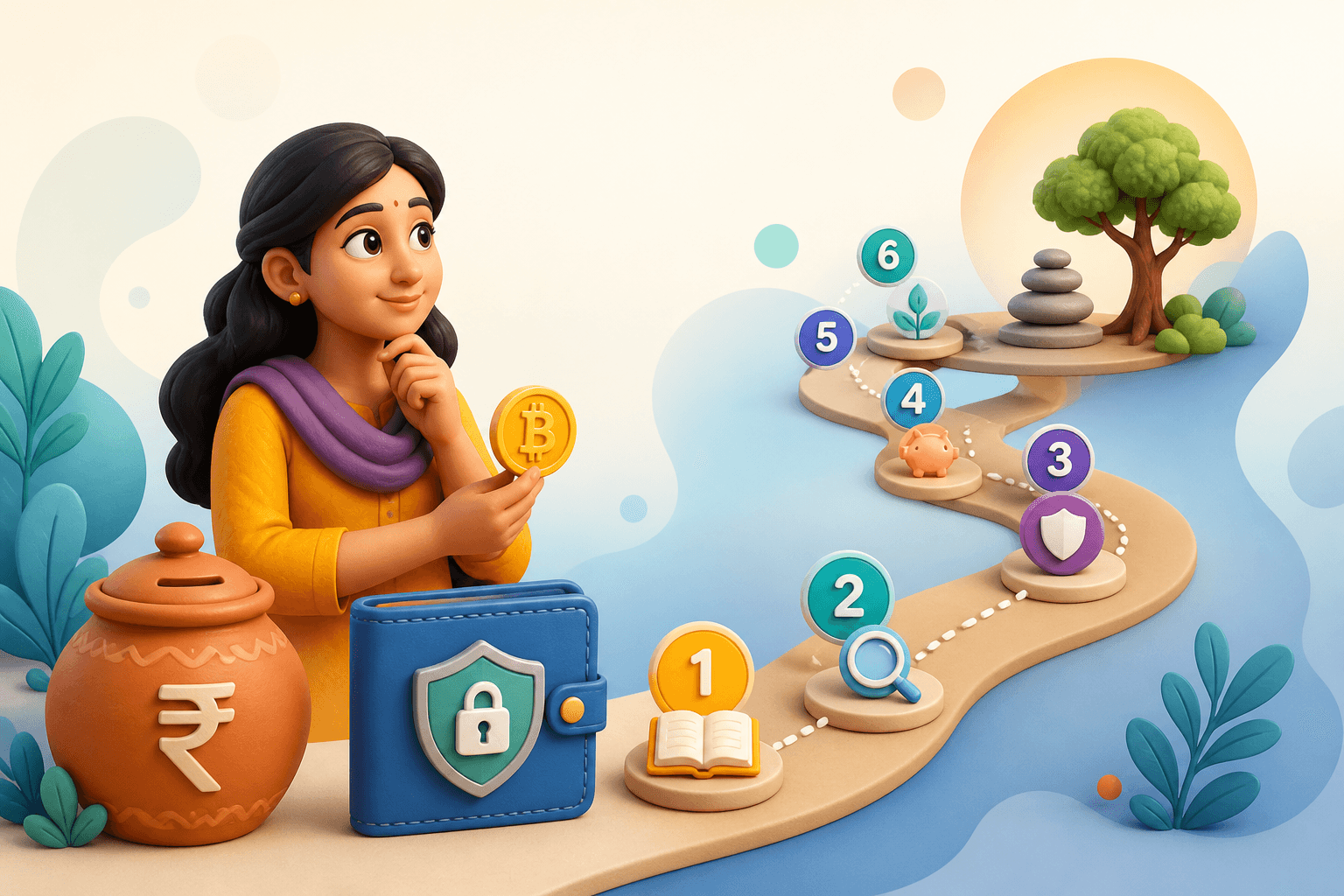 A learner follows six steps toward safe Bitcoin ownership